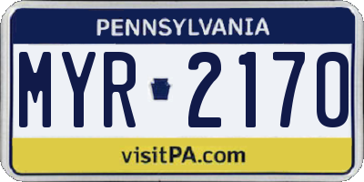 PA license plate MYR2170