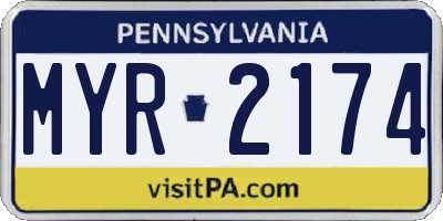 PA license plate MYR2174