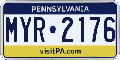 PA license plate MYR2176