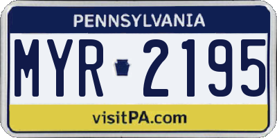 PA license plate MYR2195