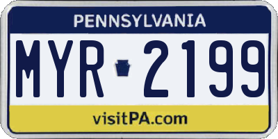 PA license plate MYR2199