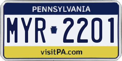 PA license plate MYR2201