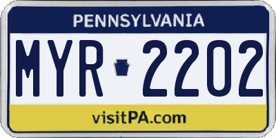 PA license plate MYR2202
