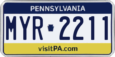 PA license plate MYR2211