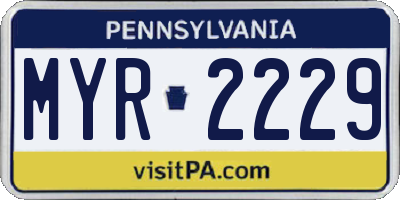 PA license plate MYR2229