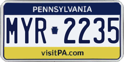 PA license plate MYR2235