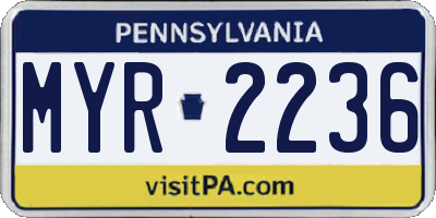 PA license plate MYR2236