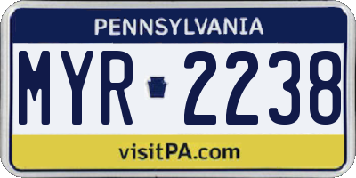 PA license plate MYR2238