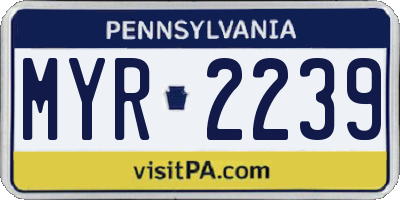 PA license plate MYR2239