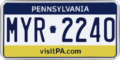PA license plate MYR2240