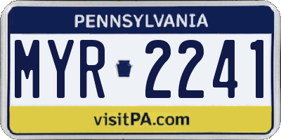 PA license plate MYR2241