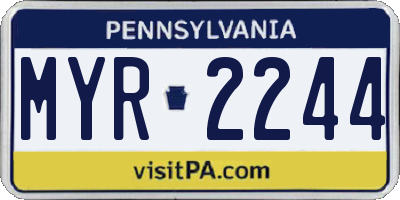 PA license plate MYR2244