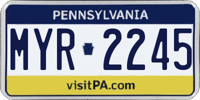 PA license plate MYR2245