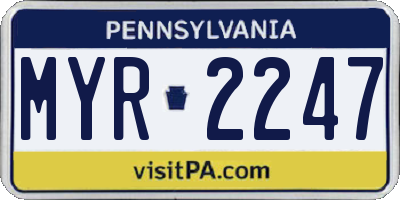 PA license plate MYR2247