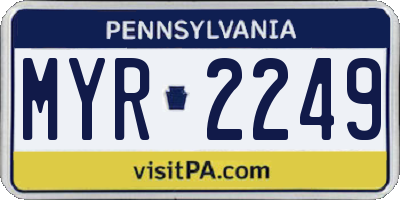 PA license plate MYR2249