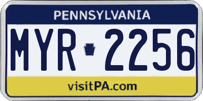 PA license plate MYR2256
