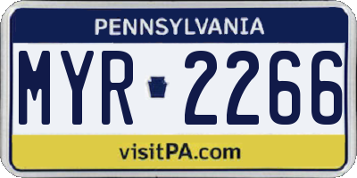 PA license plate MYR2266