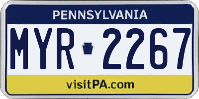 PA license plate MYR2267