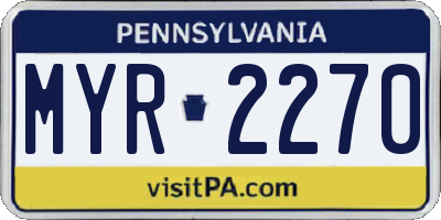 PA license plate MYR2270
