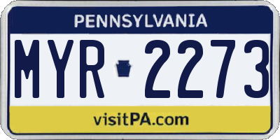 PA license plate MYR2273