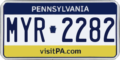 PA license plate MYR2282