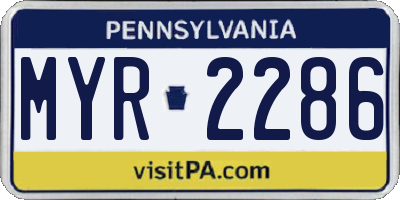PA license plate MYR2286