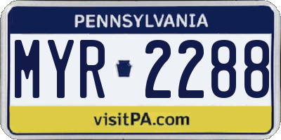 PA license plate MYR2288