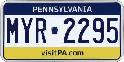 PA license plate MYR2295