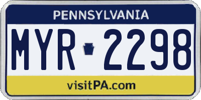 PA license plate MYR2298