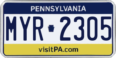PA license plate MYR2305