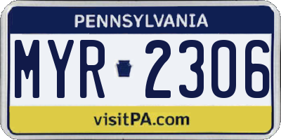 PA license plate MYR2306
