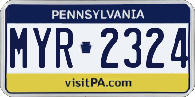 PA license plate MYR2324