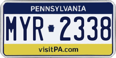PA license plate MYR2338