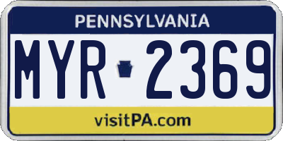 PA license plate MYR2369