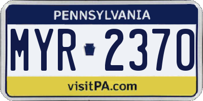 PA license plate MYR2370