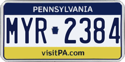 PA license plate MYR2384