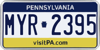PA license plate MYR2395