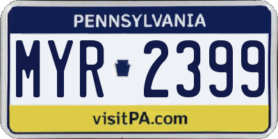 PA license plate MYR2399