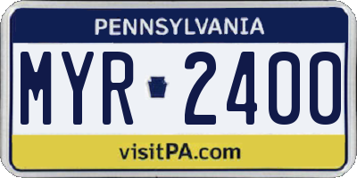PA license plate MYR2400