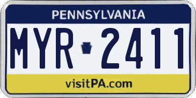 PA license plate MYR2411