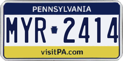 PA license plate MYR2414