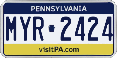 PA license plate MYR2424
