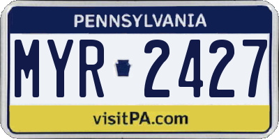 PA license plate MYR2427
