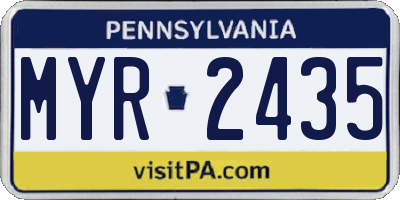 PA license plate MYR2435