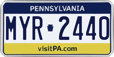 PA license plate MYR2440