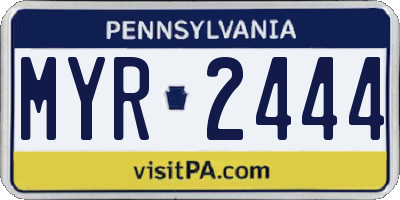 PA license plate MYR2444