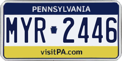 PA license plate MYR2446