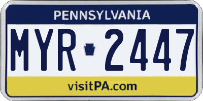 PA license plate MYR2447