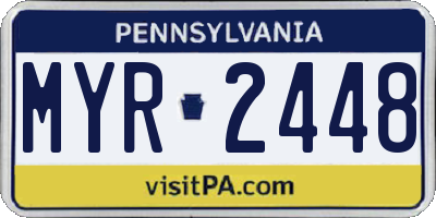 PA license plate MYR2448