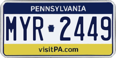 PA license plate MYR2449